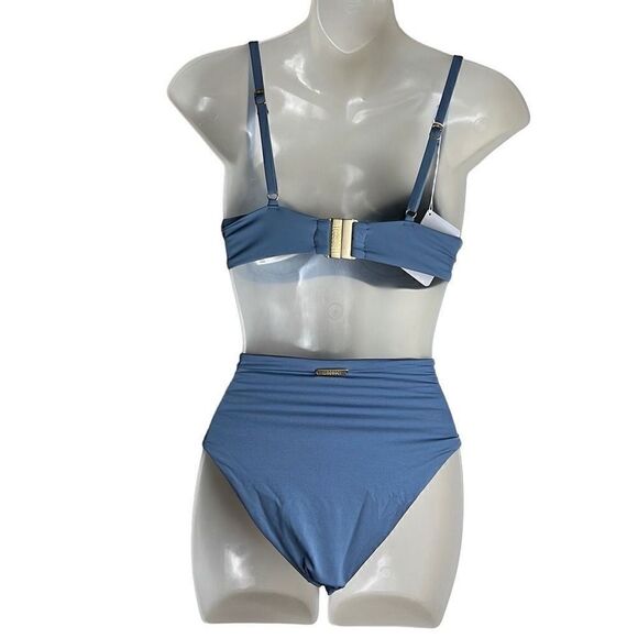NWT Wolford Essentials Bikini Swimwear High Waisted Set Pacific Blue S - Picture 7 of 16